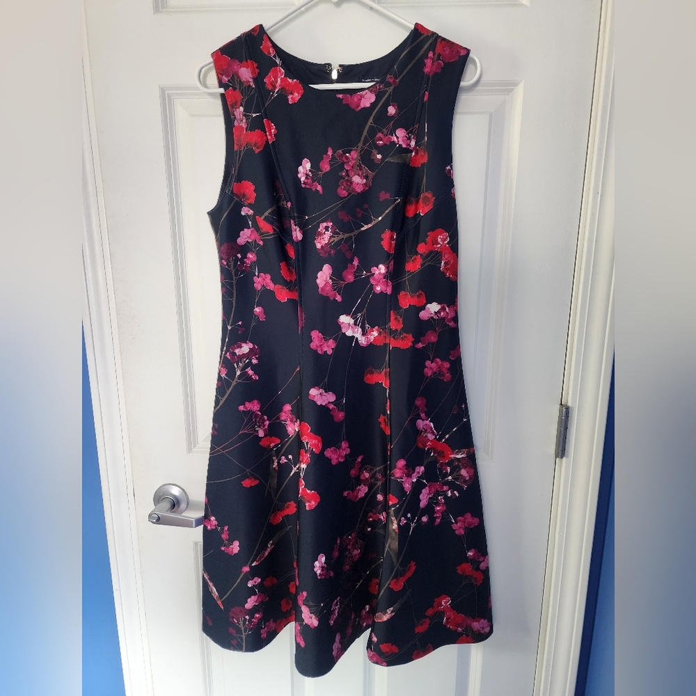 Floral Sleeveless Dress - Black and Pink